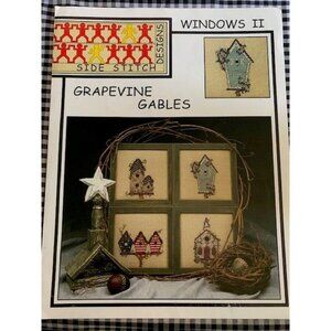 Side Stitch Designs Grapevine Gables Windows II Cross Stitch Pattern Book